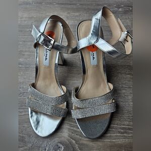 Nina Heels, Size 7, Silver